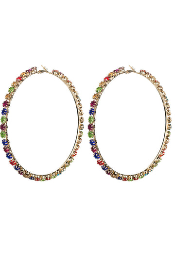 Colorful Beaded Hoop Earrings
